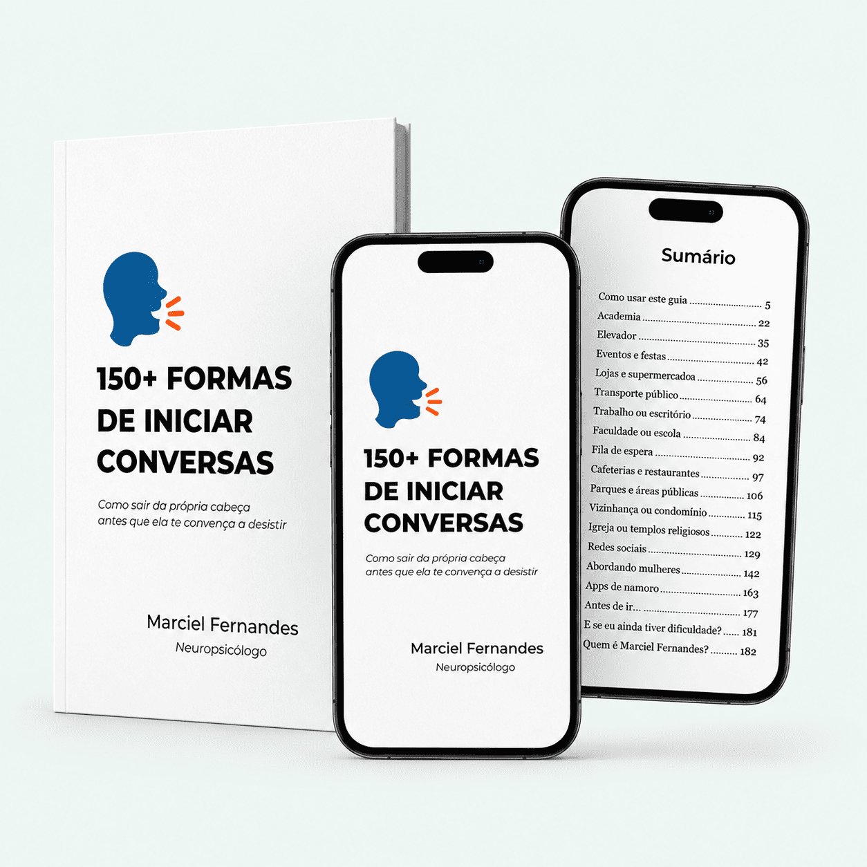 Mockup do ebook 150+ Formas de Iniciar Conversas